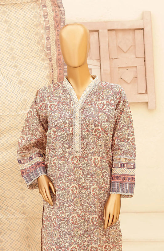 Oswah Women Printed Lawn Stitched Collection Vol 05 - OS 2427 K  Khaki