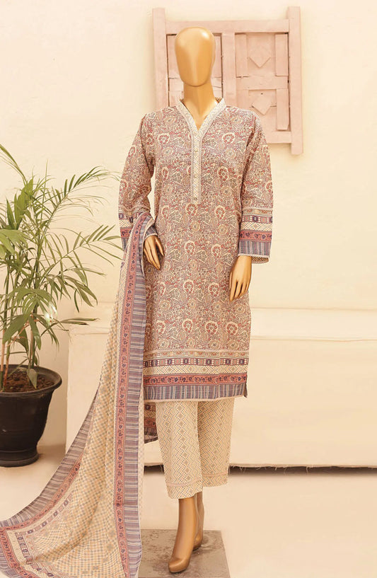 Oswah Women Printed Lawn Stitched Collection Vol 05 - OS 2427 K  Khaki