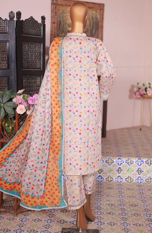 Oswah by Suntex Embroidered Lawn Stitched 3 Piece Suit - OS-2518K - SS25OLC - Beige - Summer Collection