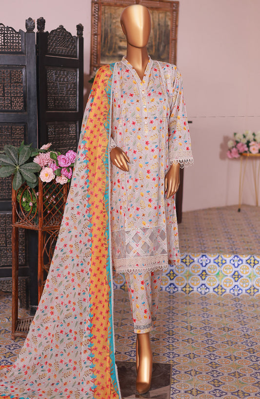 Oswah by Suntex Embroidered Lawn Stitched 3 Piece Suit - OS-2518K - SS25OLC - Beige - Summer Collection