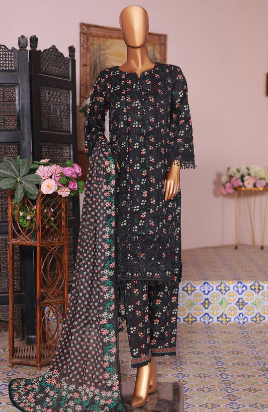 Oswah by Suntex Embroidered Lawn Stitched 3 Piece Suit - OS-2523K - SS25OLC - Black - Summer Collection