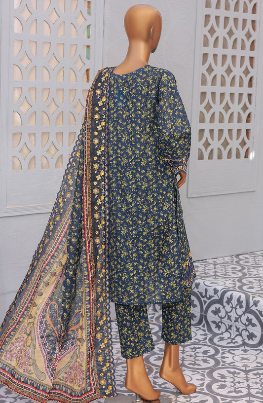 Oswah by Suntex Printed Chikankari Stitched 3 Piece Suit - OS-2531K - SS25OSE - Teal - Summer Collection