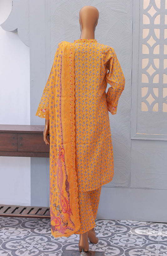 Oswah by Suntex Printed Chikankari Stitched 3 Piece Suit - OS-2532K - SS25OSE - Gold - Summer Collection