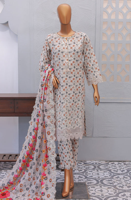 Oswah by Suntex Printed Chikankari Stitched 3 Piece Suit - OS-2534K - SS25OSE - Beige - Summer Collection