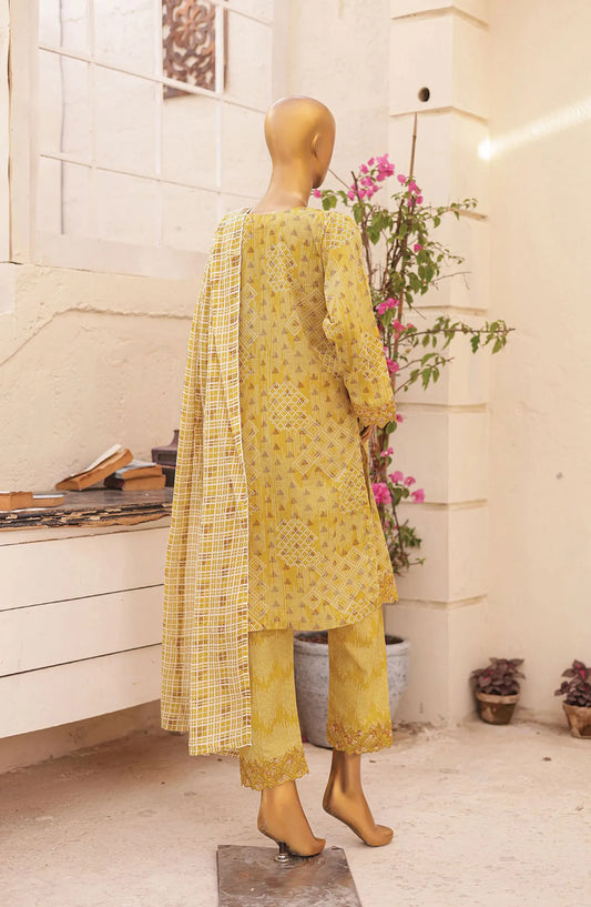 Oswah Women Embroidered Lawn Stitched Collection Vol 04 - OS 2422 K GOLDEN