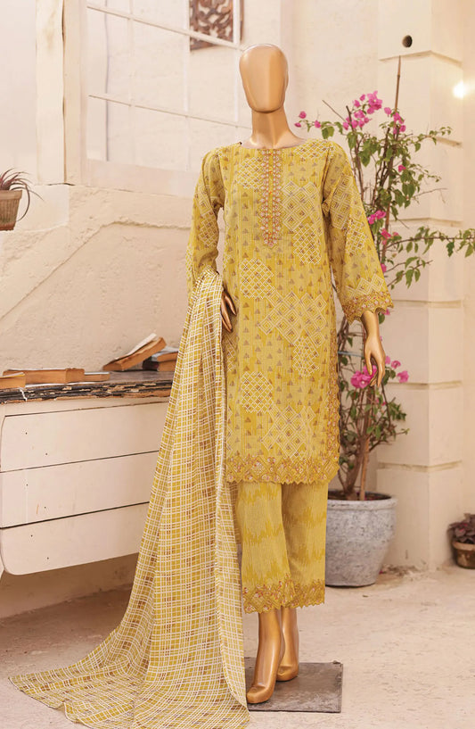 Oswah Women Embroidered Lawn Stitched Collection Vol 04 - OS 2422 K GOLDEN