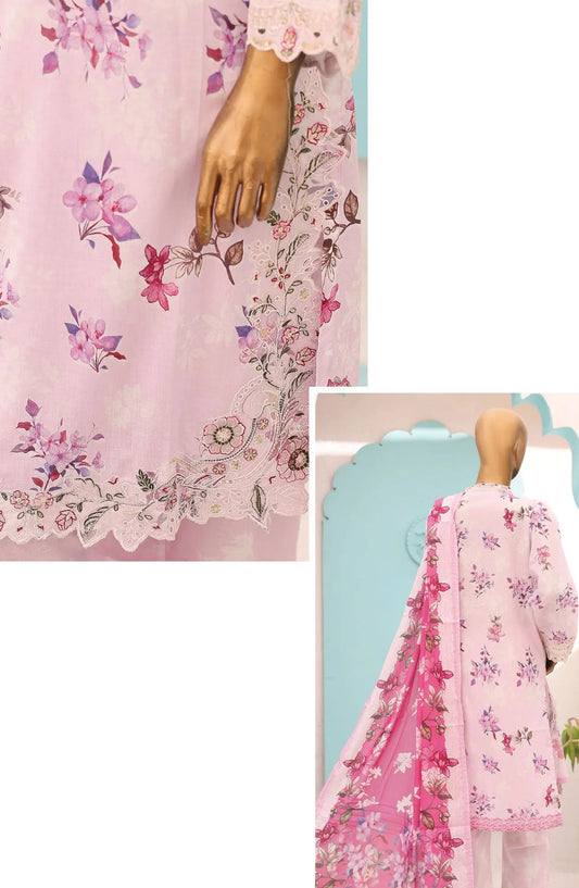 Oswah Women Embroidered Lawn Stitched Collection Vol 06 - OS 2432 K  Sweet Pink