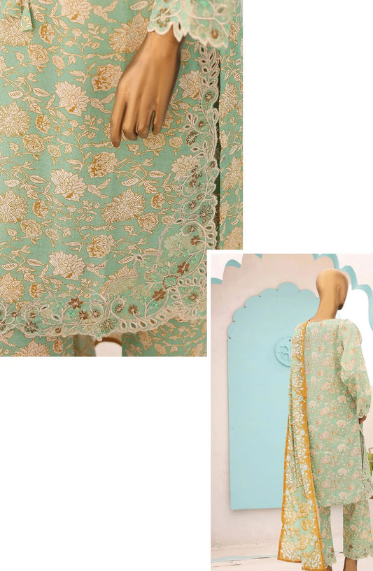 Oswah Women Embroidered Lawn Stitched Collection Vol 06 - OS 2433 K  Olive