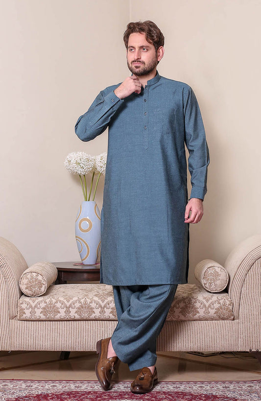Real Image Mens Shalwar Kameez Collection 2024 - P - 55 Blue