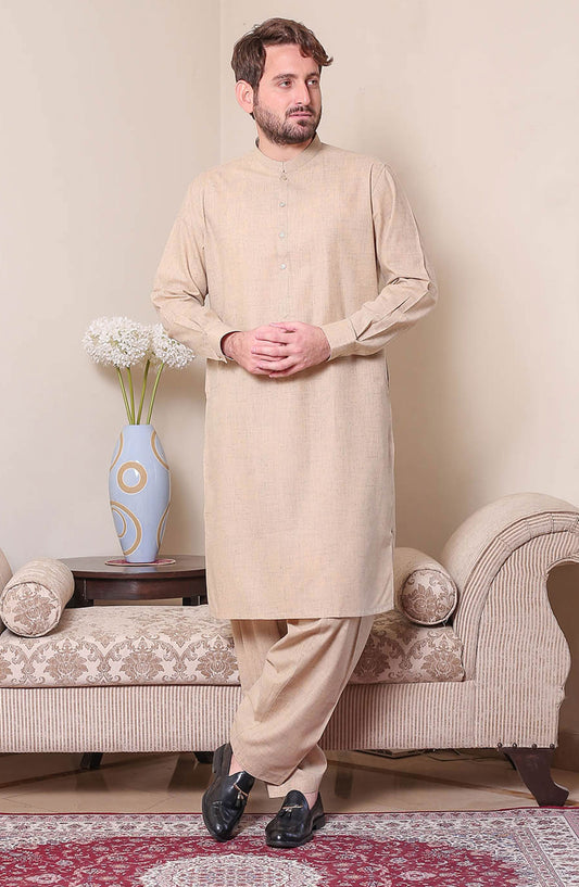 Real Image Mens Shalwar Kameez Collection 2024 - P - 61sc Camel