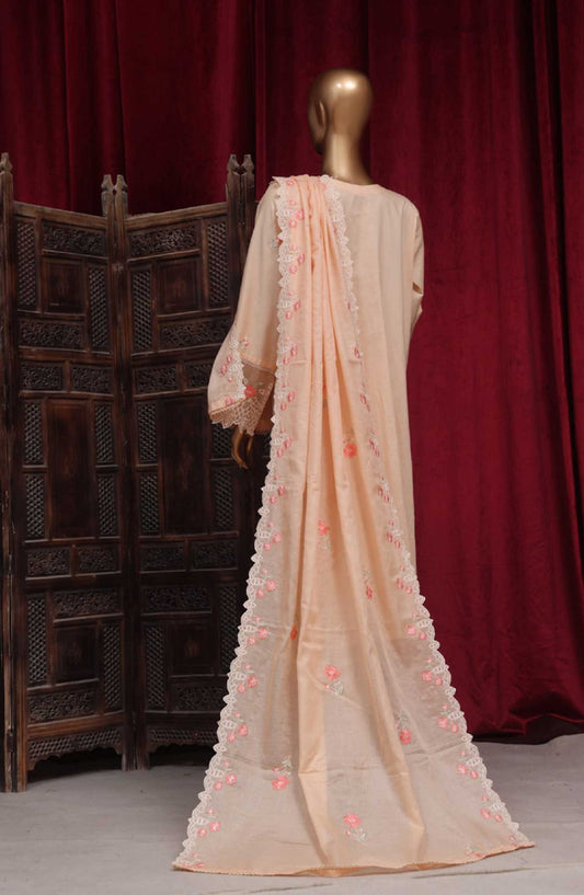 Bin Saeed Embroidered Lawn Stitched 3 Piece - PC 28618 - BS25LF - Peach - Summer Collection