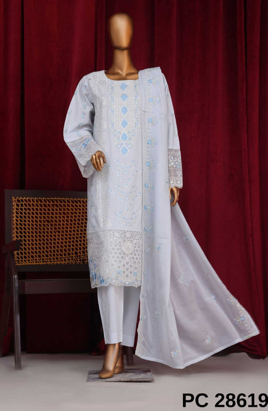 Bin Saeed Embroidered Lawn Stitched 3 Piece - PC 28619 - BS25LF - Lavender - Summer Collection