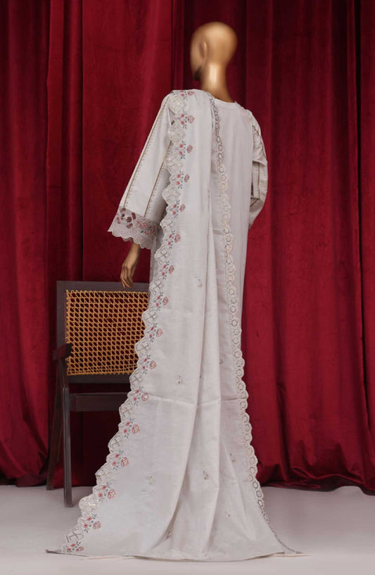 Bin Saeed Embroidered Lawn Stitched 3 Piece - PC 28622 - BS25LF - Grey - Summer Collection