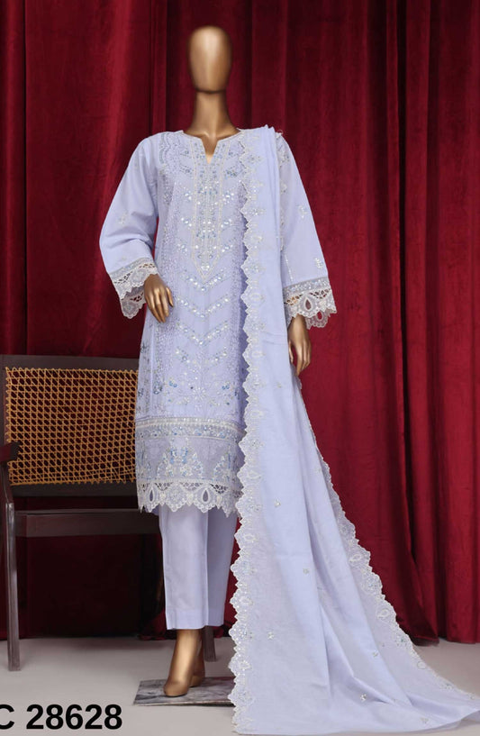 Bin Saeed Embroidered Lawn Stitched 3 Piece - PC 28628 - BS25LF - Lavender - Summer Collection
