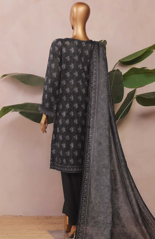 Aashkaaar by HZ Textile Embroidered Lawn Stitched 3 Piece Suit - PEC-106 Dark Night - HZ25ASHV3 - Black - Summer Collection