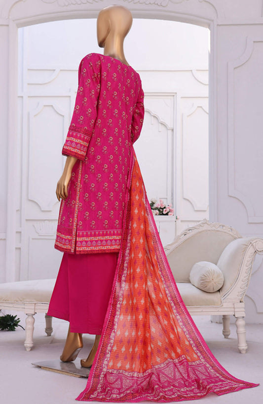 Aashkaar by HZ Textile Embroidered Lawn Stitched 3 Piece Suit - PEC-124 Shocking Pink - HZ25ASHK - Pink - Summer Collection