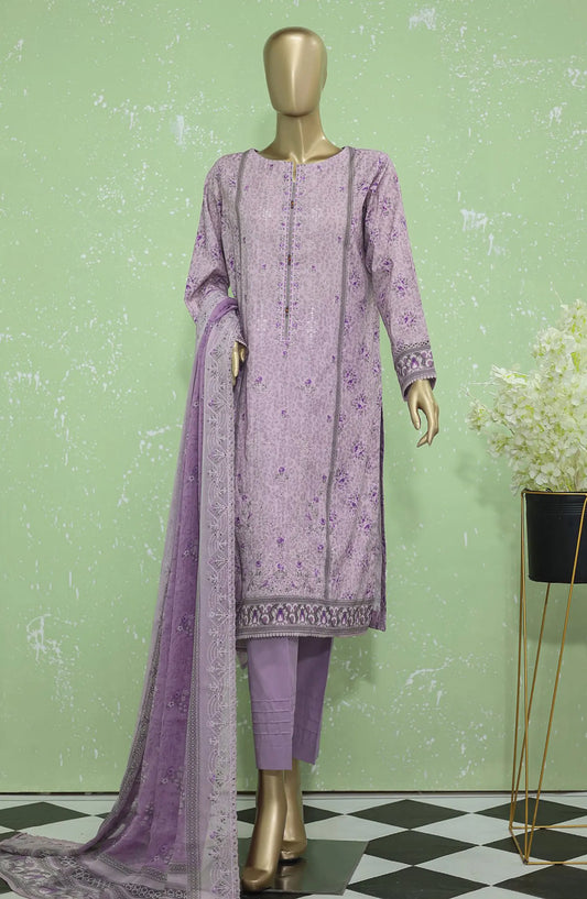 HZ Premium Emb Lawn Shirt with Emb Bamber Chiffon Dupatta Collection - PEC-902