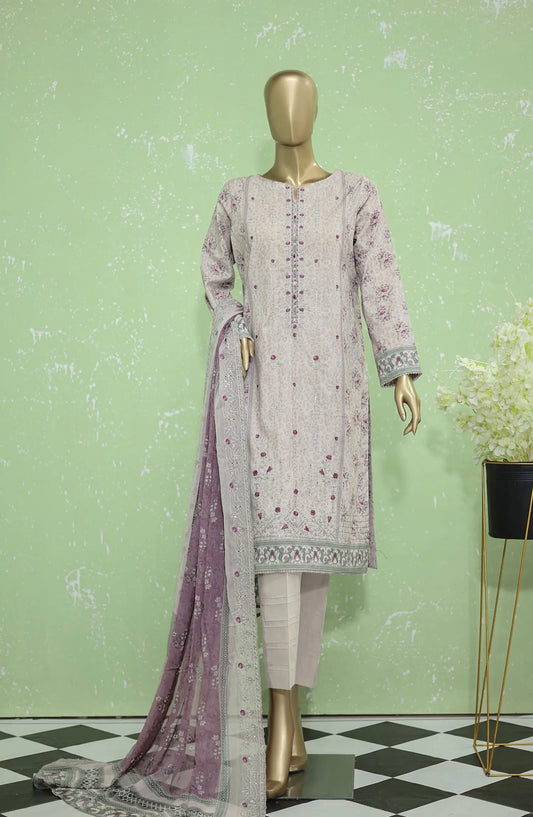 HZ Premium Emb Lawn Shirt with Emb Bamber Chiffon Dupatta Collection - PEC-904
