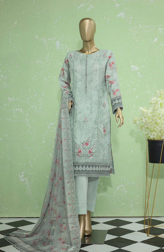 HZ Premium Emb Lawn Shirt with Emb Bamber Chiffon Dupatta Collection - PEC-905