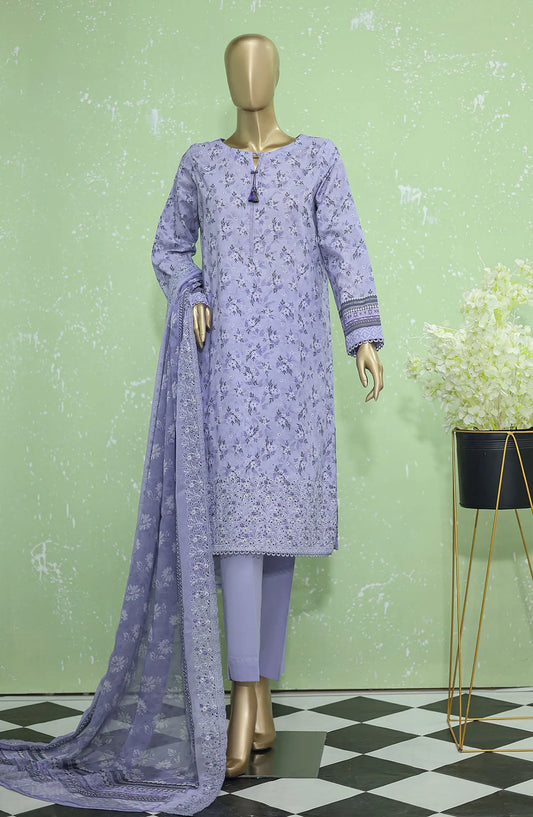 HZ Premium Emb Lawn Shirt with Emb Bamber Chiffon Dupatta Collection - PEC-907