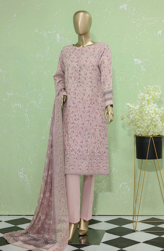 HZ Premium Emb Lawn Shirt with Emb Bamber Chiffon Dupatta Collection - PEC-908
