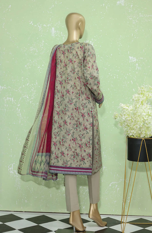 HZ Premium Emb Lawn Shirt with Emb Bamber Chiffon Dupatta Collection - PEC-909