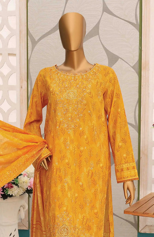 Premium Embroidered Cotton Lawn Shirt With Embroidered Cutwork Lawn Dupatta Vol 02 - PEC 142
