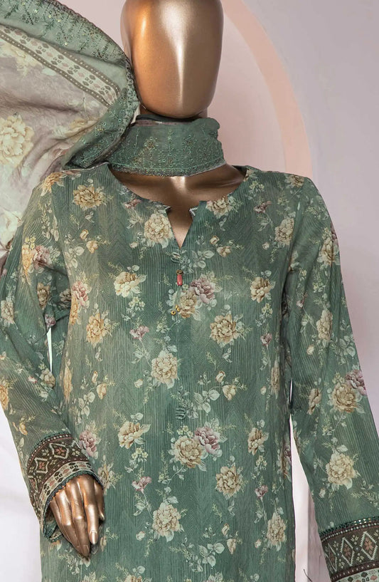 Premium Embroidered Cotton Lawn Shirt With Embroidered Cutwork Lawn Dupatta Vol 02 - PEC 773