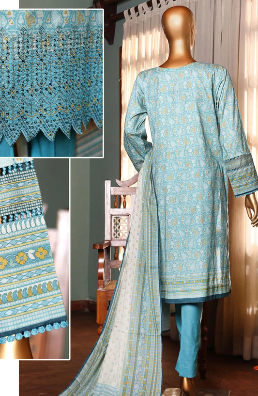 HZ RTW AASHKAAR Embroidered Lawn Collection Vol 2 - PEL 411 SEA GREEN