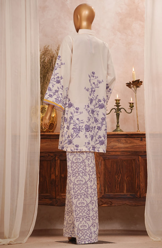 Amna Khadija Printed Lawn Stitched 2 Piece Suit - PHSC-04 - AM25PHSC - White - Summer Collection
