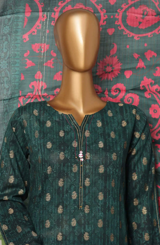 HZ Damask Jacquard Digital Printed RTW Collection - PJL 701 GREEN