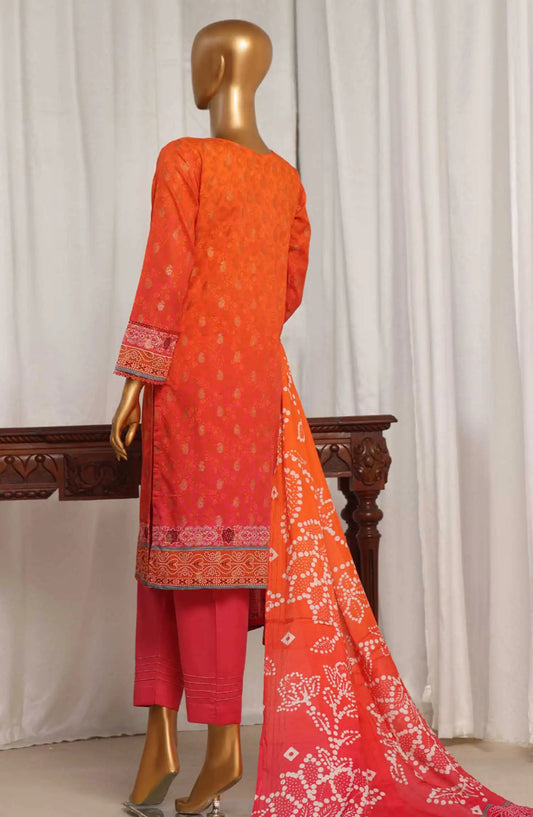 HZ Damask Jacquard Digital Printed RTW Collection - PJL 705 ORANGE