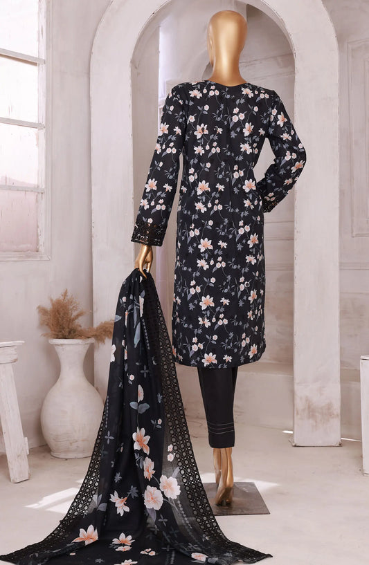 HZ RTW Printkari Embroidered Lawn Collection 2024 - PKL 403 BLACK