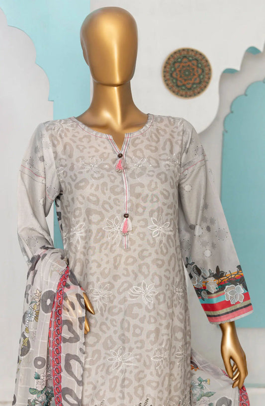 HZ RTW Printkari with Bamber Chiffon Dupatta - PLC-412 BIEGE