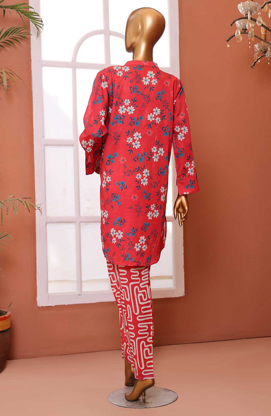 Afsaane by HZ Textile Printed Lawn Stitched 2 Piece - PMS-104 POP WINDOW - HZ25AFL - Red - Summer Collection