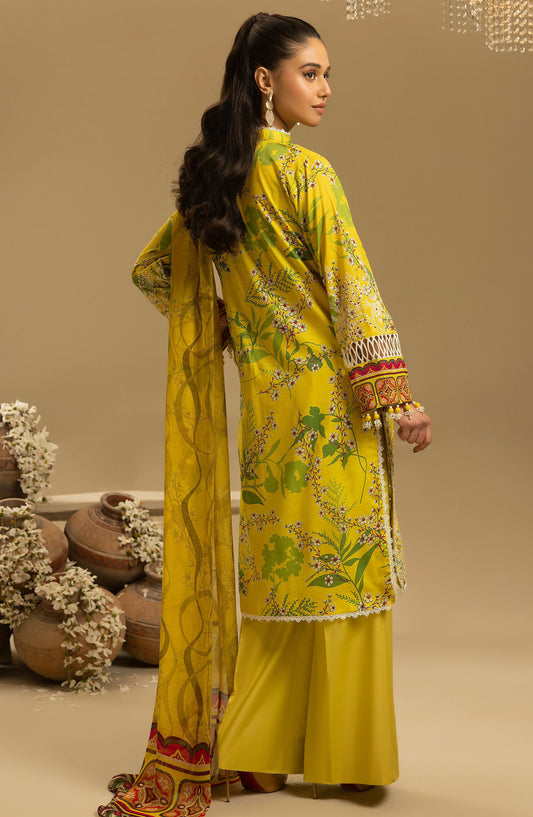 Printkari by Nur Embroidered Lawn Unstitched 3 Piece Suit - PN-30 - NUR25PTK - Yellow - Summer Collection
