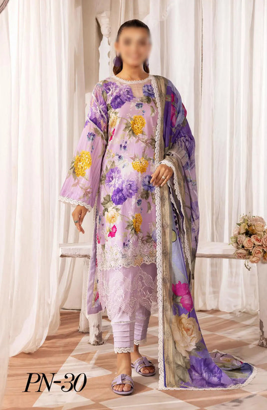Print Kari Embroidered and Printed Lawn Collection By NUR - PN 30