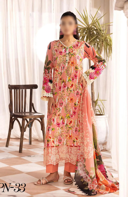 Print Kari Embroidered and Printed Lawn Collection By NUR - PN 33