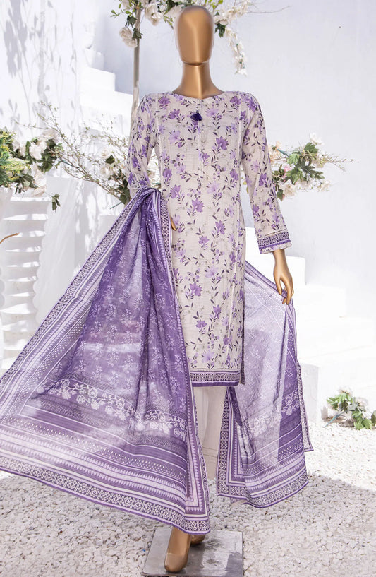 HZ RTW Summer Bloom Printed 3 Pc Collection - PNL-407 PUPLE