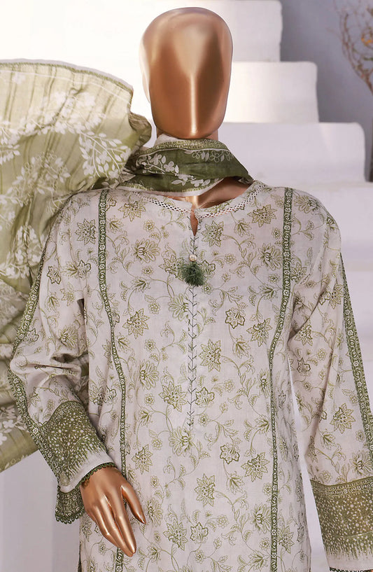 HZ RTW Summer Vibes Printed Lawn Collection VOl 03 - PSL 414 Fern Green