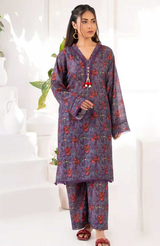 Ayla Studio Printed Swiss Lawn Stitched 2 Piece - Purple Haze - AY25CO2PC - Casual Collection