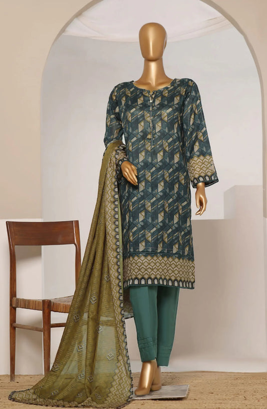HZ RTW Rozaana Prints Zarri Printed Dupatta Collection - PZD 702 Dark Teal