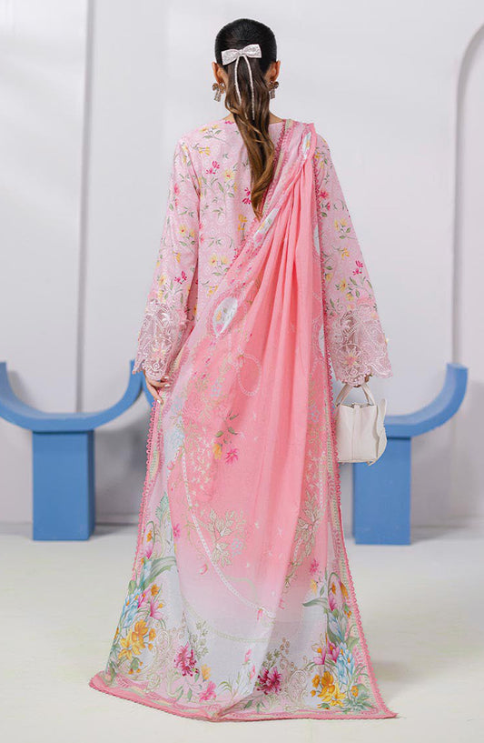 Qalamkar Embroidered Lawn Unstitched 3 Piece Suit - EM-04 A Vera - Q25QLMP - Pink - Summer Collection