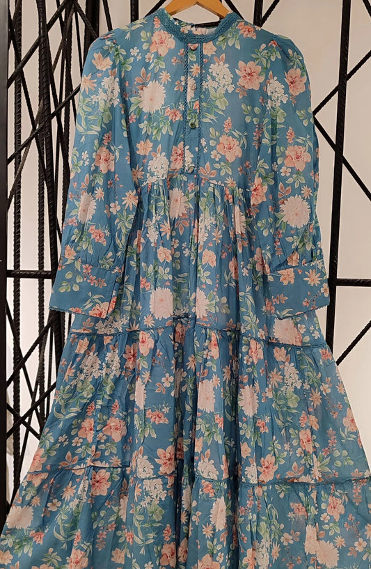 Quadra Floral X Long Dress Vol 02 By Amna Khadija - QFLD-04