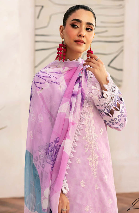 Mashaal by Ramsha Embroidered Lawn Unstitched 3 Piece Suit - Z-1404 - RM25MSHV14 - Purple - Summer Collection