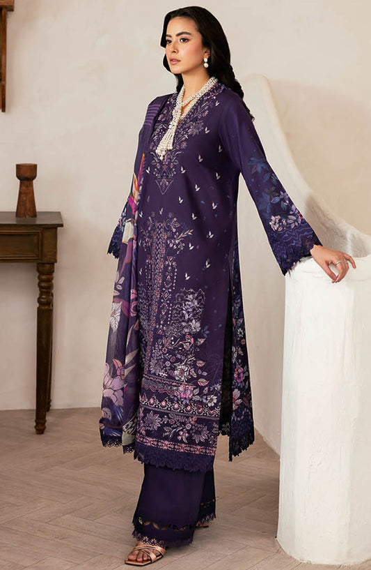 Mashaal by Ramsha Embroidered Lawn Unstitched 3 Piece Suit - Z-1401 - RM25MSHV14 - Purple - Summer Collection