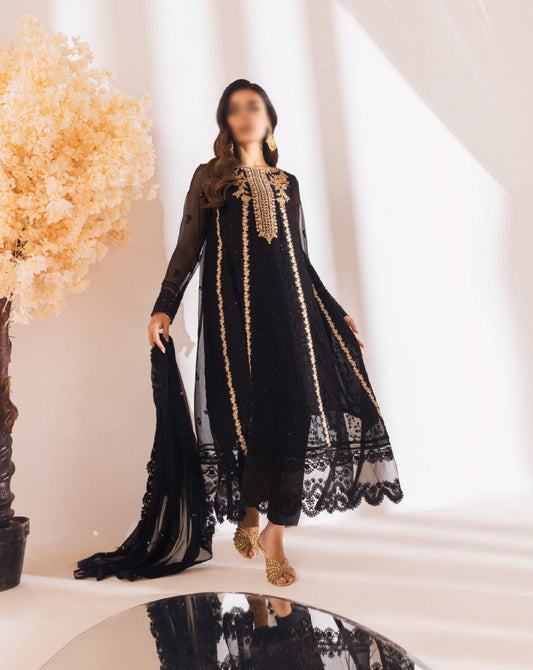 Raven Aura Azure Luxe Limited Eid Edit Embroidered Unstitched Collection