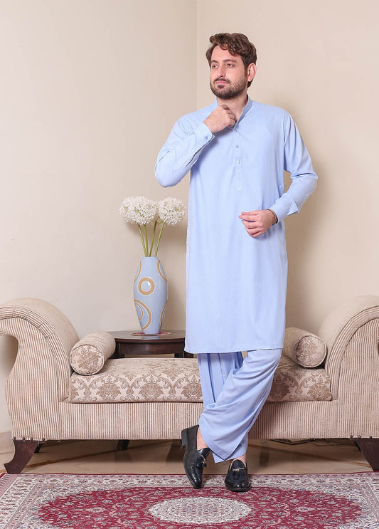 Real Image Mens Shalwar Kameez Collection 2024 - P - 62sc  Blue