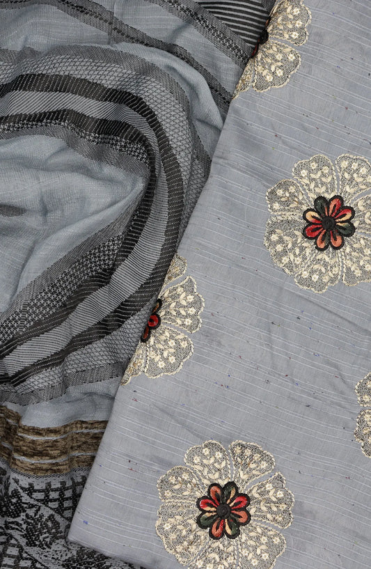 Roha Unstitched Luxury Embroidered Lawn With Jacquard Dupatta Collection 2024 - REJC 04