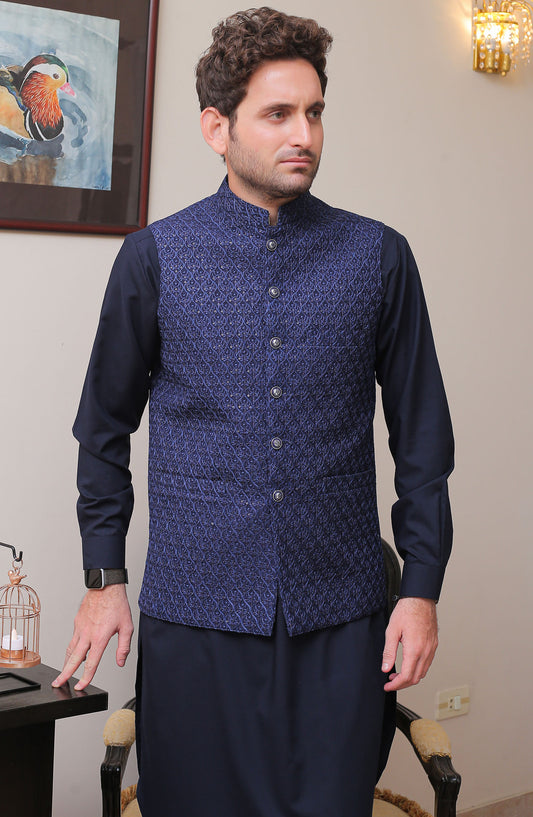 Real Image Mens Stitched Raw Silk Waist Coat RL25MWC OWP-021 Raw Silk